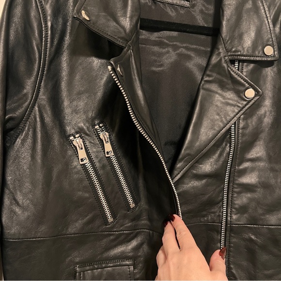 Nasty Gal Black Leather Biker Jacket - Picture 2 of 8
